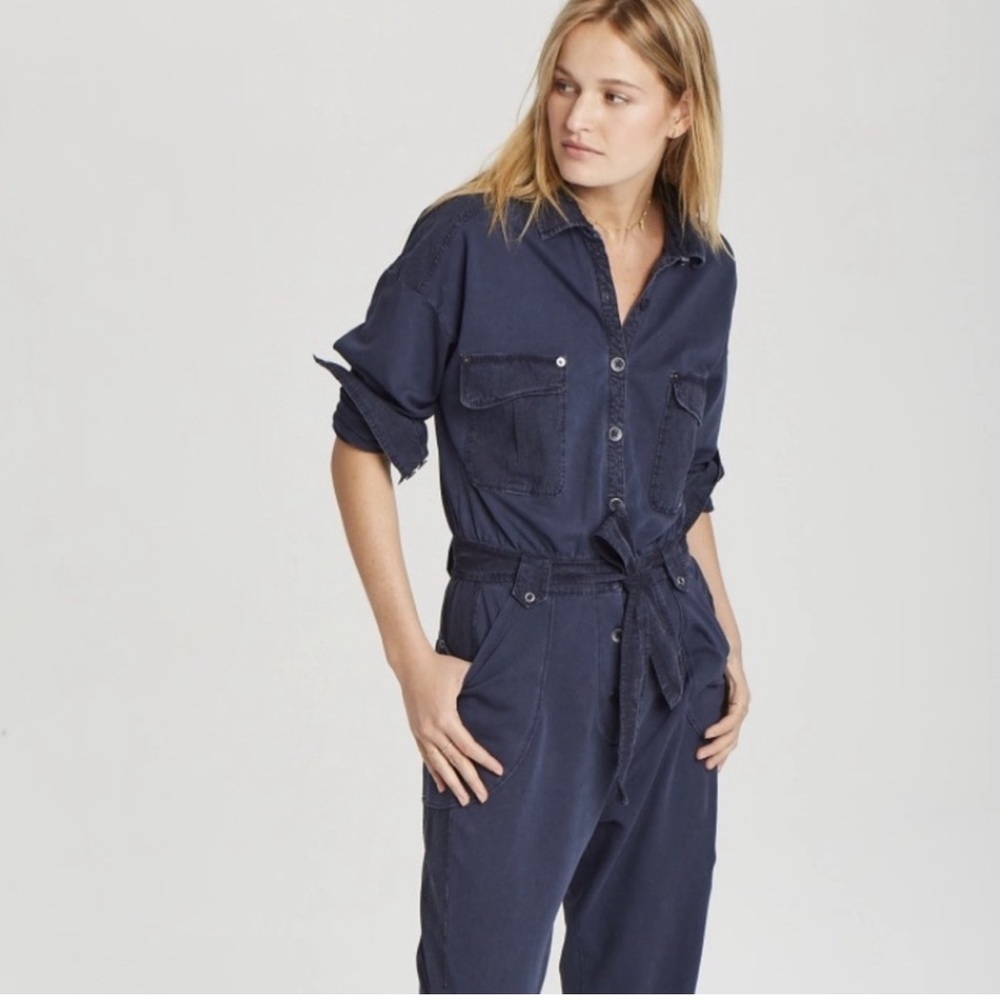Grey State Jordyn Jumpsuit Market Blue Denim/ Utility Style Overalls